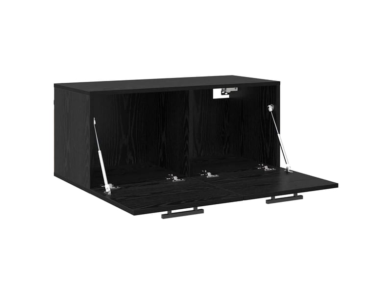  Meuble mural salon 80 x 36.5 x 35 cm bois d'ingénierie chêne noir shl6496  - Conforama E