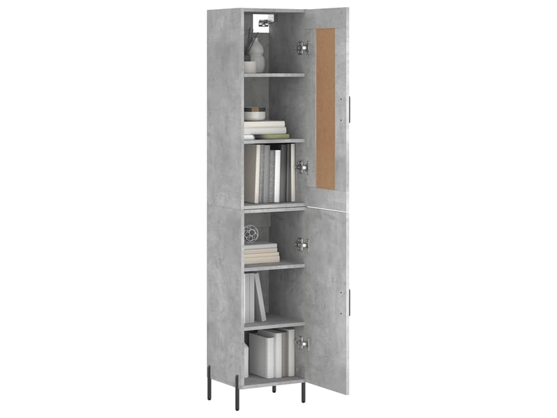  Buffet haut - bahut - meuble de rangement gris béton 34,5x34x180 cm bois d'ingénierie  - Conforama C
