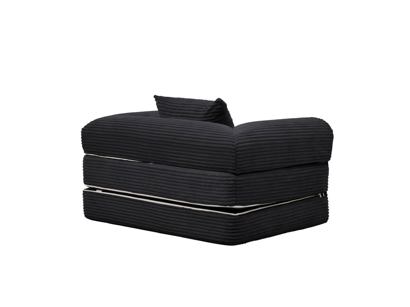Fauteuil-lit convertible en velours côtelé, 2-en-1 sans outil, pliable, gain de place, coussin inclus - Conforama D
