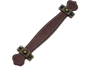 6 pièces de poignées en cuir pour tiroirs de 128 mm, poignée vintage pour valises, poignée pour placards avec vis marrons