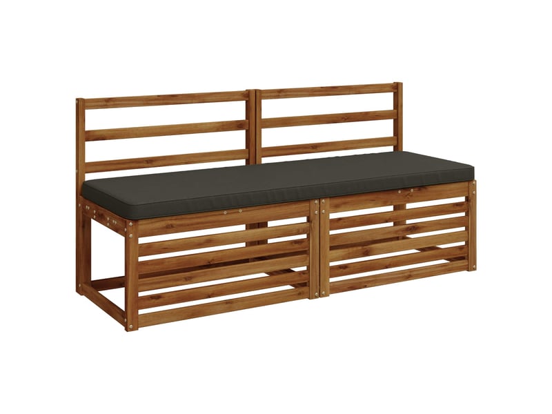  Lot de 2 coussins de banc, coussins d'assise vught 100 % polyester anthracite cf57767  - Conforama C
