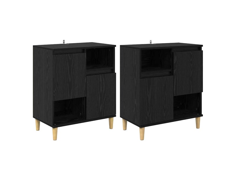 Buffet - bahut - meuble de rangements 2 pc chêne noir 60 x 35 x 70 cm bois d'ingénierie - Conforama A