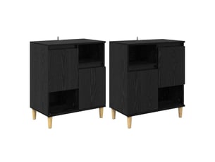 Buffet - bahut - meuble de rangements 2 pc chêne noir 60 x 35 x 70 cm bois d'ingénierie
