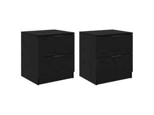 Vidaxl table de chevet 2 pièces chêne noir 2 tiroirs meuble rangement 45x39x50cm salon chambres