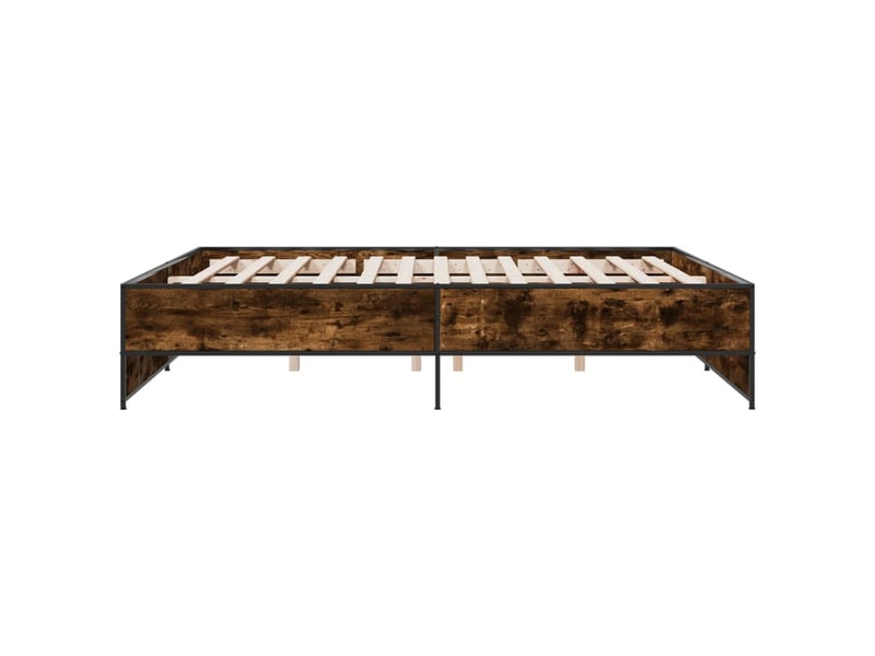  Lit double- lit adulte -  cadre de lit sans matelas chêne fumé 200x200 cm  - Conforama D