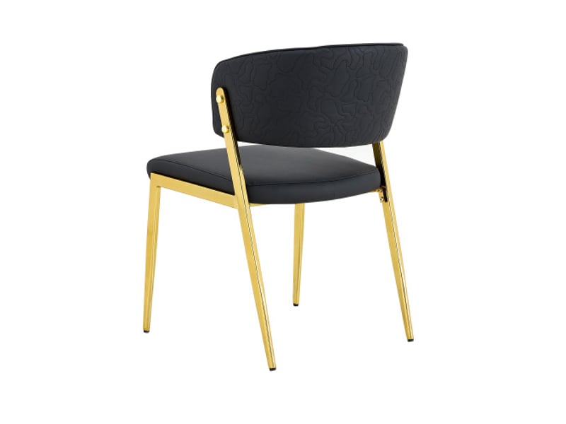  Lot de 2 chaises de salle à manger modernes – cadre métallique, assises et dossiers rembourrés – solides  - Conforama E