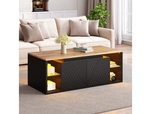 Table basse rectangulaire coloris noir <strong>HAUSS SPOLE</strong> <strong></strong> - 50 cmx100 cm