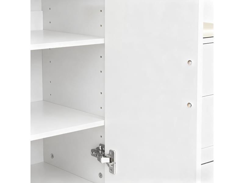  Vestiaire d'entrée avec meuble à chaussures banc et miroir blanc 110x33x185.5 cm GL0712W - Conforama D