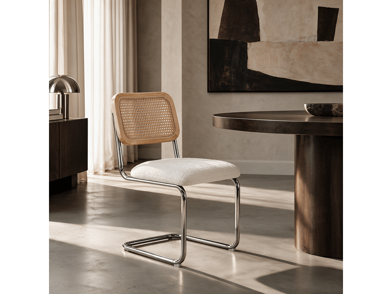  Lot de 2 chaises en velours texturé crème brooks SC62VTCR - Conforama B