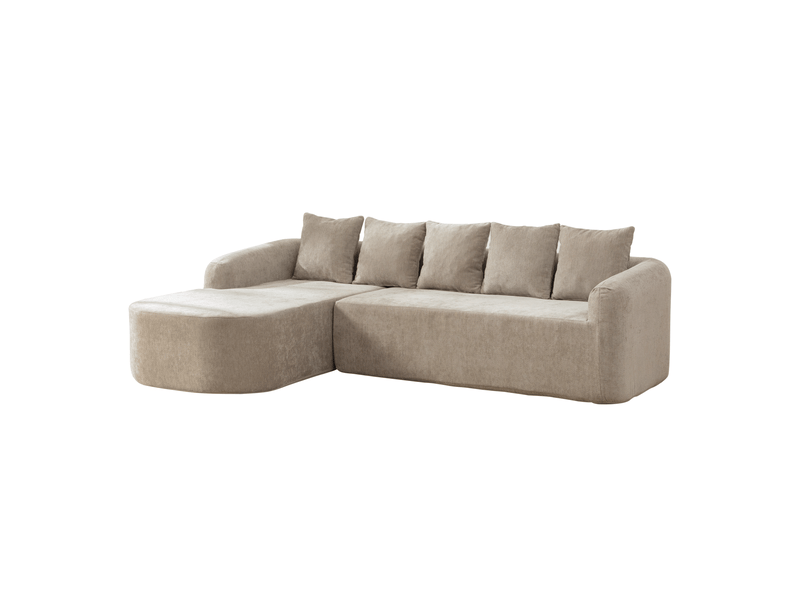  Canapé modulaire en chenille 3 places gris - sans montage, assise moelleuse avec coussin  - Conforama A