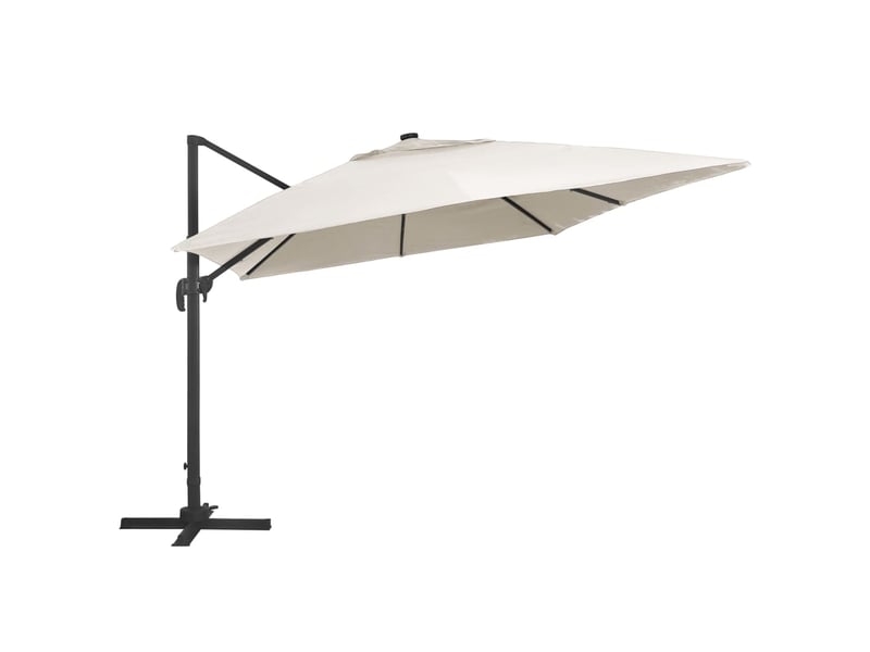 Parasol de jardin | parasol d'extérieur en porte-à-faux lumières led mât en aluminium shl7854 - Conforama C