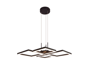 Zmh suspension led noir 32 w suspension en bois suspendue moderne hauteur réglable pour cuisine salon