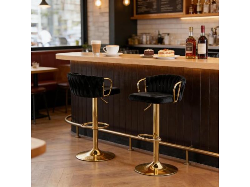  Chaise de cuisine confortable avec coussin doux et tabouret de bar élégant – ensemble de 2 tabourets  - Conforama E