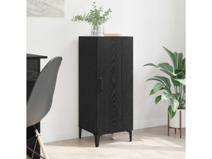 Buffet - bahut - meuble de rangement chêne noir 34,5 x 34 x 90 cm bois d'ingénierie