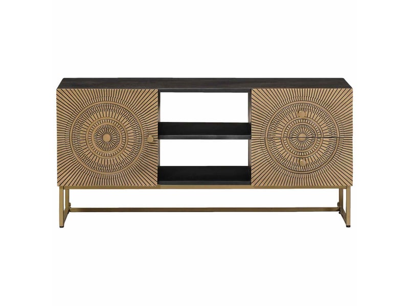 Meuble tv - banc tv - meuble de rangement avec tiroir avec étagère laiton 105 x 30 x 50 cm  - Conforama C