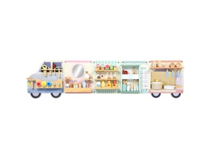 Tableau d'activités mural montessori 163,8 cm multicolore en bois et mdf, camion 5-en-1 dès 3 ans