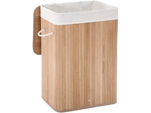 Panier à linge - leobert - naturel - 40 x 30 x 60 cm