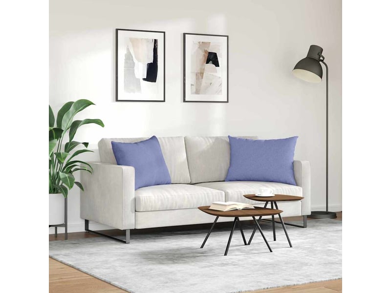  Lot de 2 coussins de canapé, coussins décoratifs tissu bleu denim 70 x 50 cm cf58791  - Conforama D