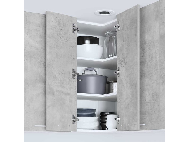  Meuble de rangement, armoire suspendue gris béton et blanc 57x57x80cm  - Conforama D