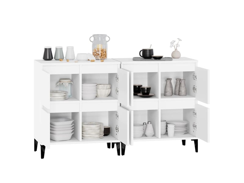 Buffets 2 pcs blanc 60x35x70 cm bois d'ingénierie - Conforama E