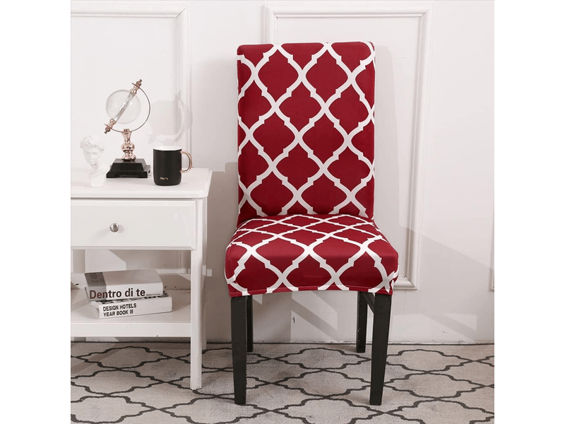  Lot de 4 housses de chaises de salle à manger élastiques, housses de chaises universelles pour la maison, les restaurants, les bars et les hôtels, rouges XLH-ZLS-009422MF - Conforama B