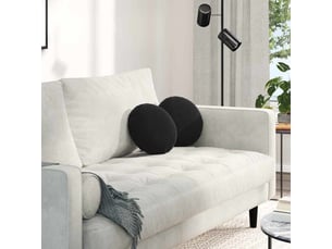 Lot de 2 coussins de siège, coussins décoratifs velours noir ø30 x 13 cm cf59908