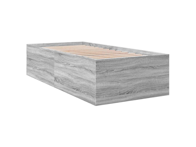  Lit simple- lit adulte -  cadre de lit au sol sonoma gris 80 x 200 cm bois d'ingénierie  - Conforama B
