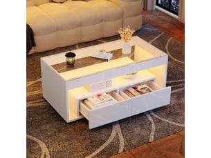 Table basse rectangulaire coloris blanc <strong></strong> <strong></strong> - 50 cmx100 cm