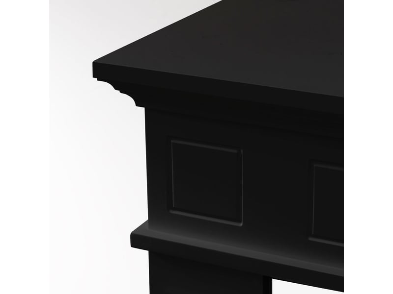  Jefferson - cadre de cheminée 89,5 x 90,5 x 28 cm, revêtement décoratif en mdf noir  - Conforama D