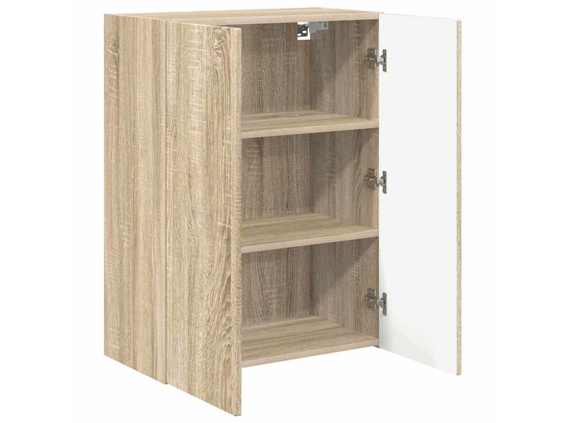  Meuble tv - banc tv - meuble de rangement mural 59,5 x 31 x 80 cm chêne sonoma  - Conforama E