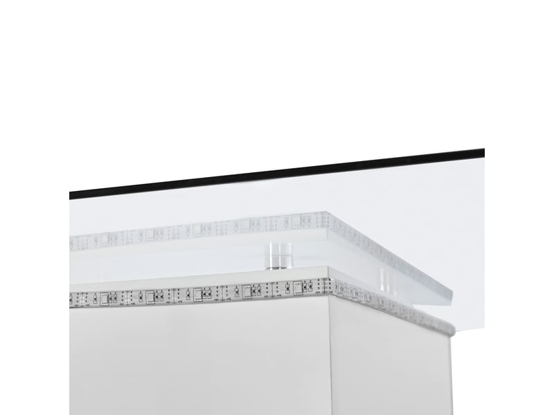  Table basse en verre haute brillance avec roulettes pivotantes – design moderne et mobile pour salon  - Conforama D