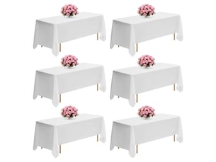 Vevor nappe rectangulaire blanche en polyester 1778 x 3048 mm 6 pcs pour mariage