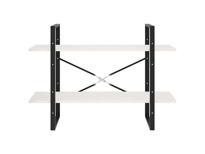  Bibliothèque à 2 niveaux, armoire à livres blanc 100x30x70 cm bois de pin massif  - Conforama E