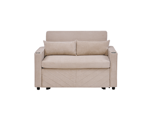 Canapé droit convertible ULEVR  2 places Tissu beige