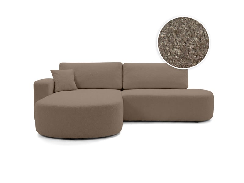  Kiara - canapé d'angle max convertible 5 places en bouclettes  - Conforama A