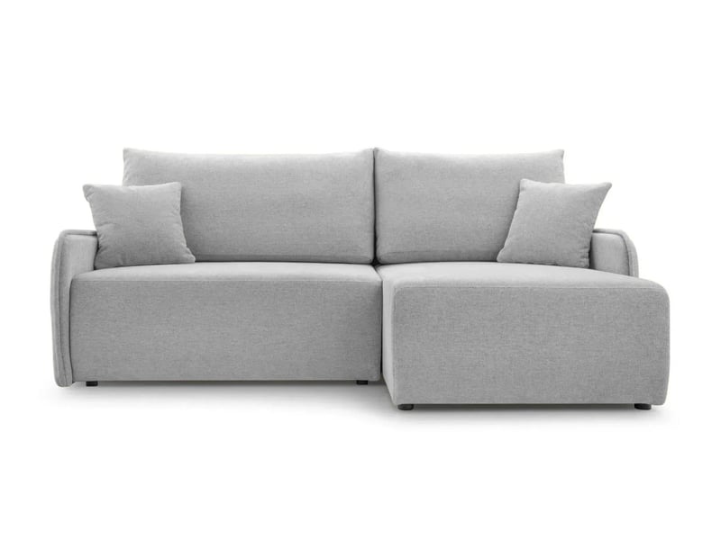  Sacha - canapé d'angle convertible tissu chiné 3 places gris clair  - Conforama A