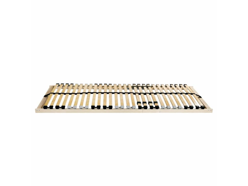 Lit simple- lit adulte - sommier à lattes marron 80 x 190 cm bois de hêtre massif - Conforama A
