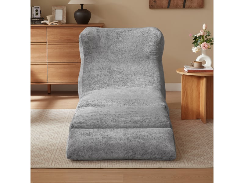  Fauteuil convertible gris en mousse 90x118x86 cm  - Conforama D