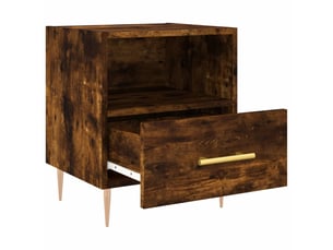 Table de chevet - cabinet de chevet - table de nuit chêne fumé 40x35x47,5 cm bois d’ingénierie