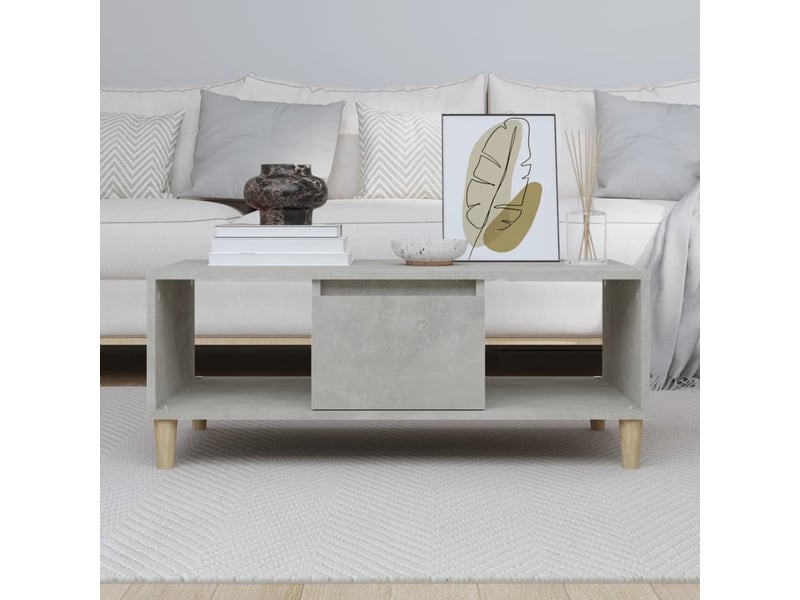  Table basse - table de salon gris béton 90x50x36,5 cm bois d'ingénierie  - Conforama C