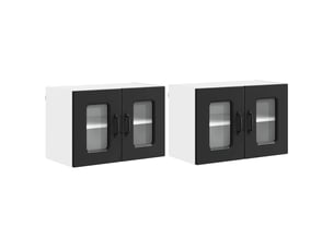 Meuble mural de cuisine | armoire de cuisine 2 pcs noir bois d'ingénierie shl2192