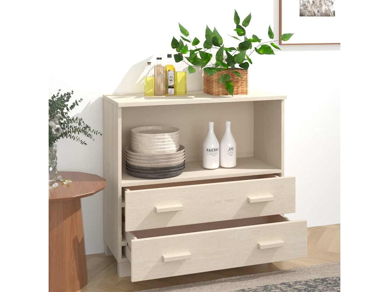  Buffet - bahut - meuble de rangement hamar marron miel 85x35x80 cm bois massif de pin  - Conforama C