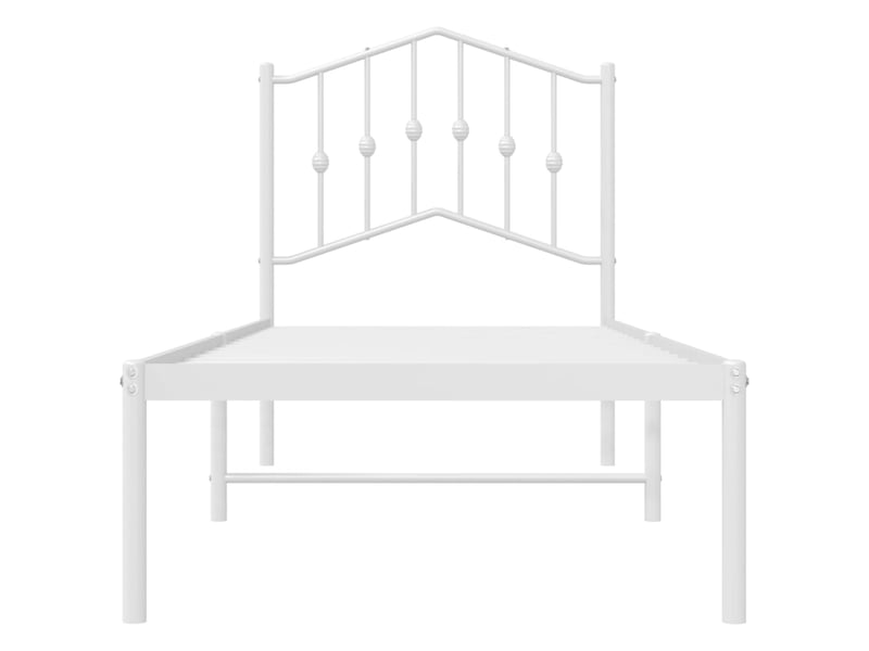  Lit simple- lit adulte -  cadre de lit métal sans matelas avec tête de lit blanc 90x190cm  - Conforama D