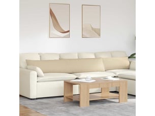 Lot de 2 coussins de canapé, coussins décoratifs tissu crème 200 x 40 cm cf58809