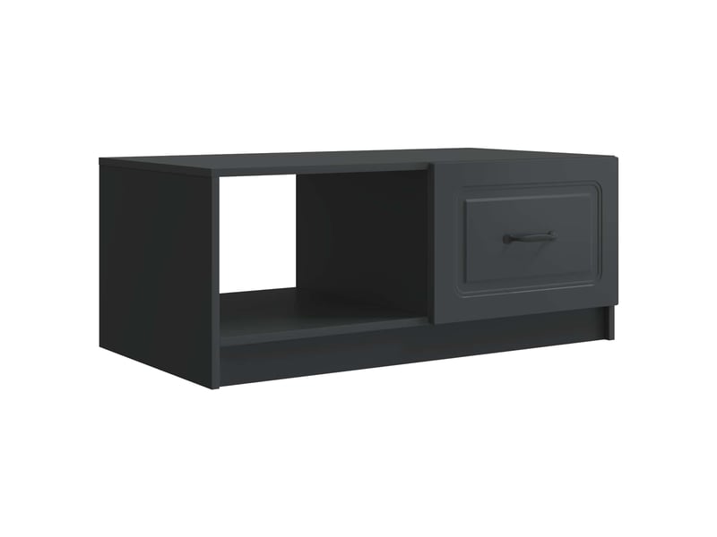  Table basse - table de salon - table à thé noir 90 x 50 x 37 cm bois d'ingénierie  - Conforama A