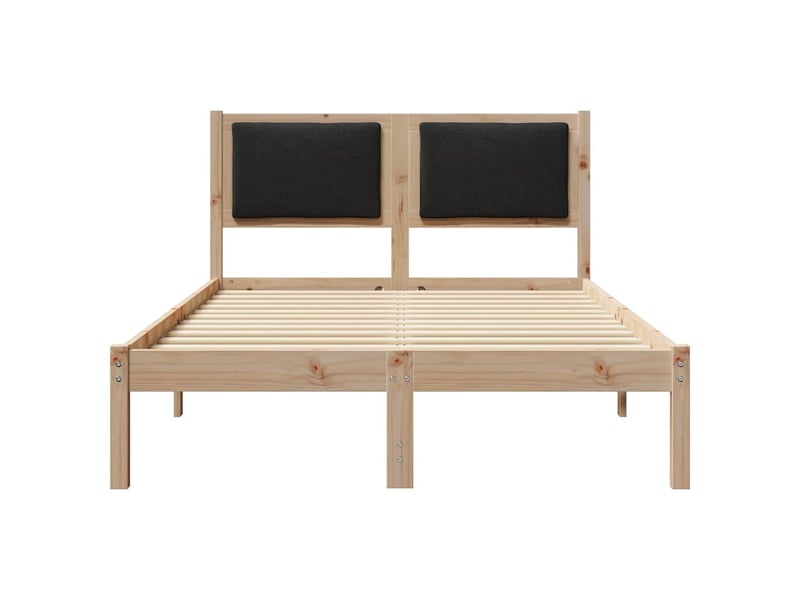  Lit double- lit adulte -  cadre de lit avec tête de lit noir 120 x 190 cm pin massif  - Conforama D