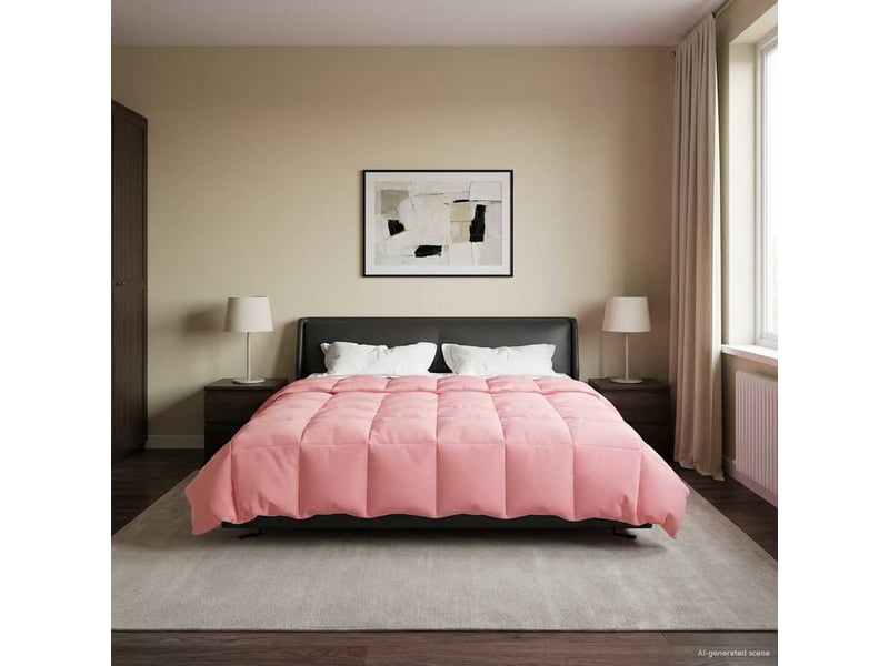  Couette - duvet d'été 220 x 260 cm été microfibre (100% polyester) rose  - Conforama D