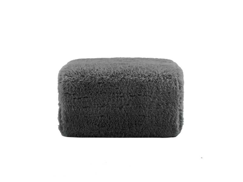  Ottoman en peluche - gris - tissu peluche de qualité - dimensions 80x75x42 cm - poids 8,05 kg - design modulaire  - Conforama A