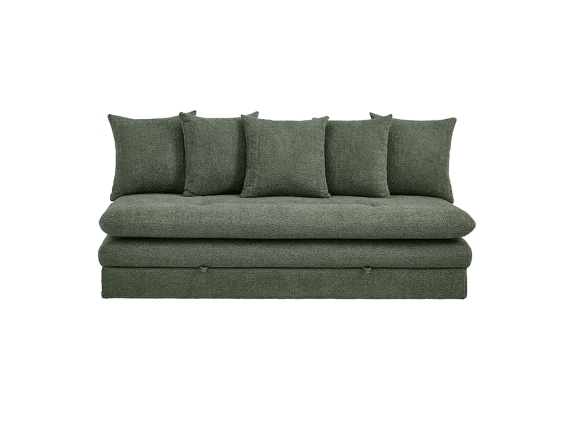 Banquette convertible maora 3 places tissu bouclette vert  - Conforama A