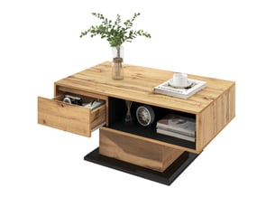 Table basse rectangulaire coloris bicolore FLORAGRACE - 60 cmx100 cm